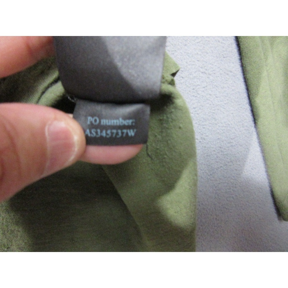 AllSaints Shirt Mens XL Green Henley Neck Raw Hem Bodega Slim Fit Olive - Picture 11 of 15
